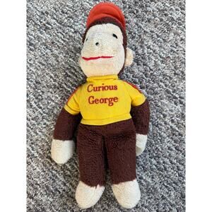 Curious George Plush Stuffed Animal Toy Yellow Shirt Red Hat Vintage